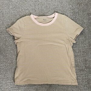 Madewell Beige and Pink Striped Tee